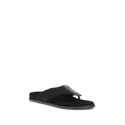 Dolce & Gabbana Black Flip-Flop Sandals