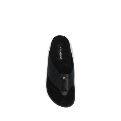 Dolce & Gabbana Black Flip-Flop Sandals