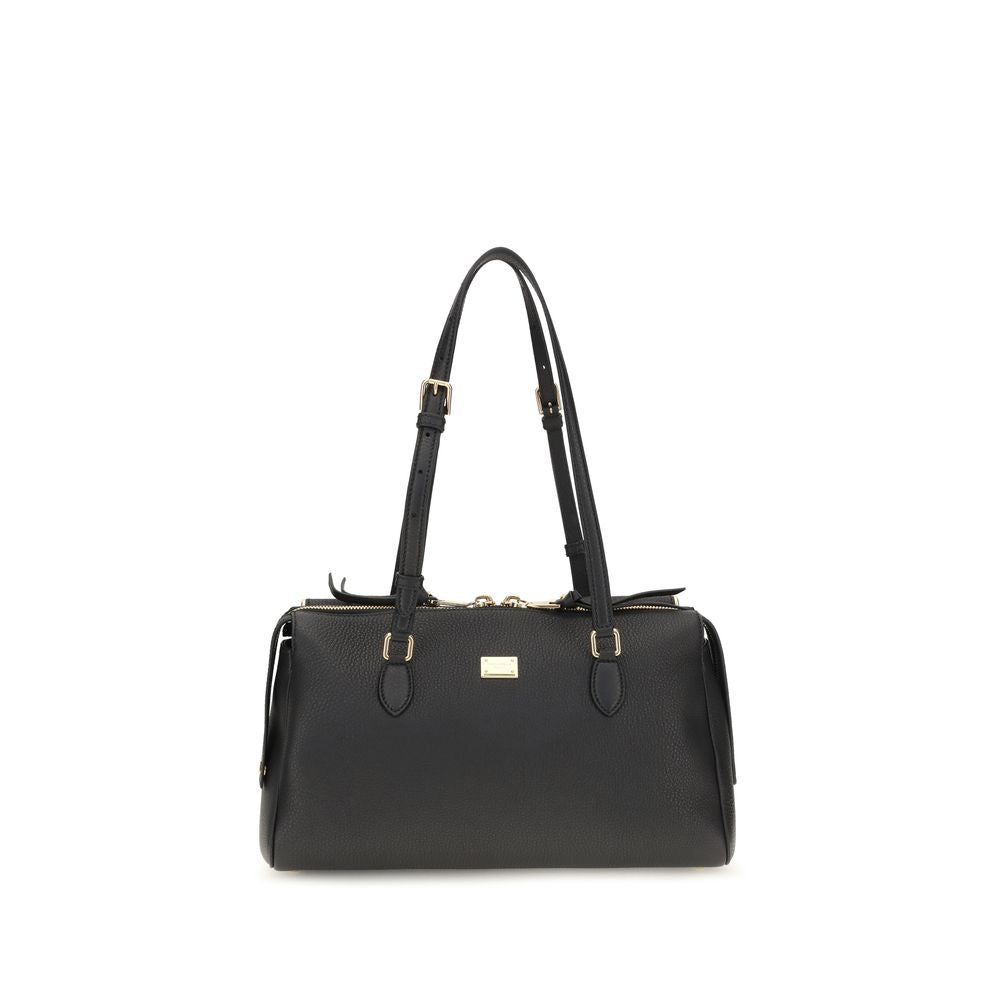 Dolce & Gabbana Black Leather Odissea Shoulder Bag