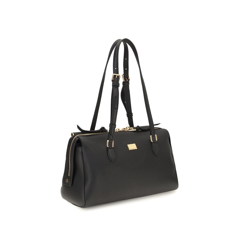 Dolce & Gabbana Black Leather Odissea Shoulder Bag