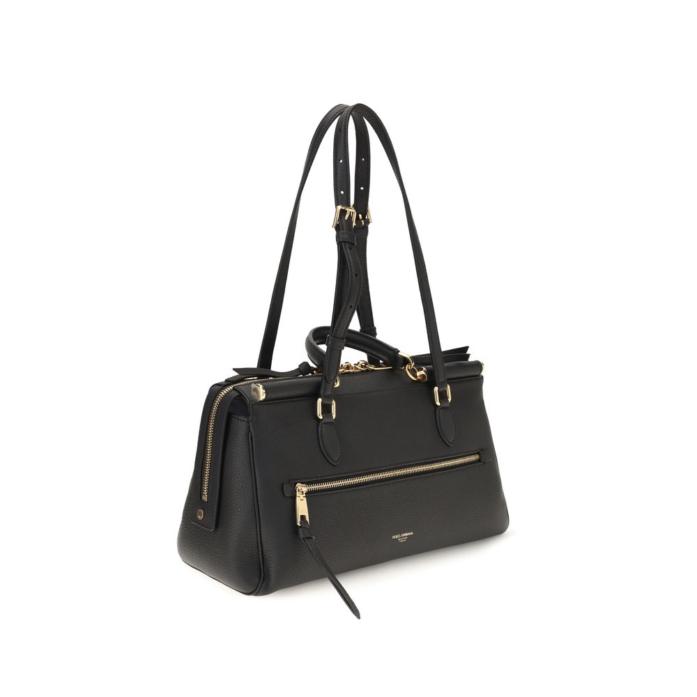 Dolce & Gabbana Black Leather Odissea Shoulder Bag