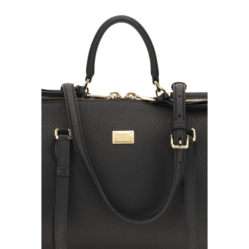 Dolce & Gabbana Black Leather Odissea Shoulder Bag