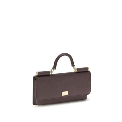 Dolce & Gabbana Brown Leather Micro Sicily Shoulder Bag