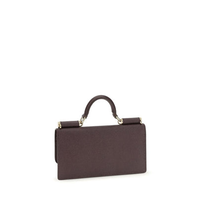 Dolce & Gabbana Brown Leather Micro Sicily Shoulder Bag
