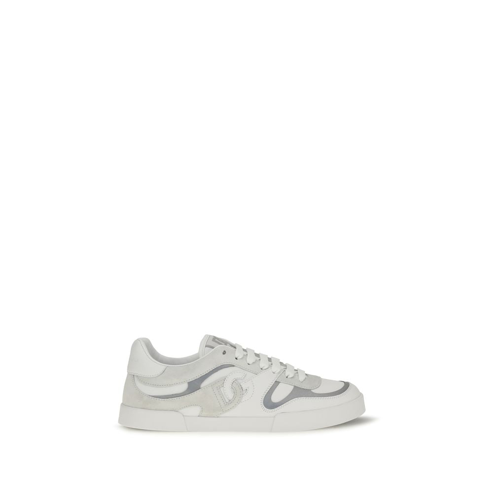 Dolce & Gabbana White Leather Portofino Low Top Sneakers