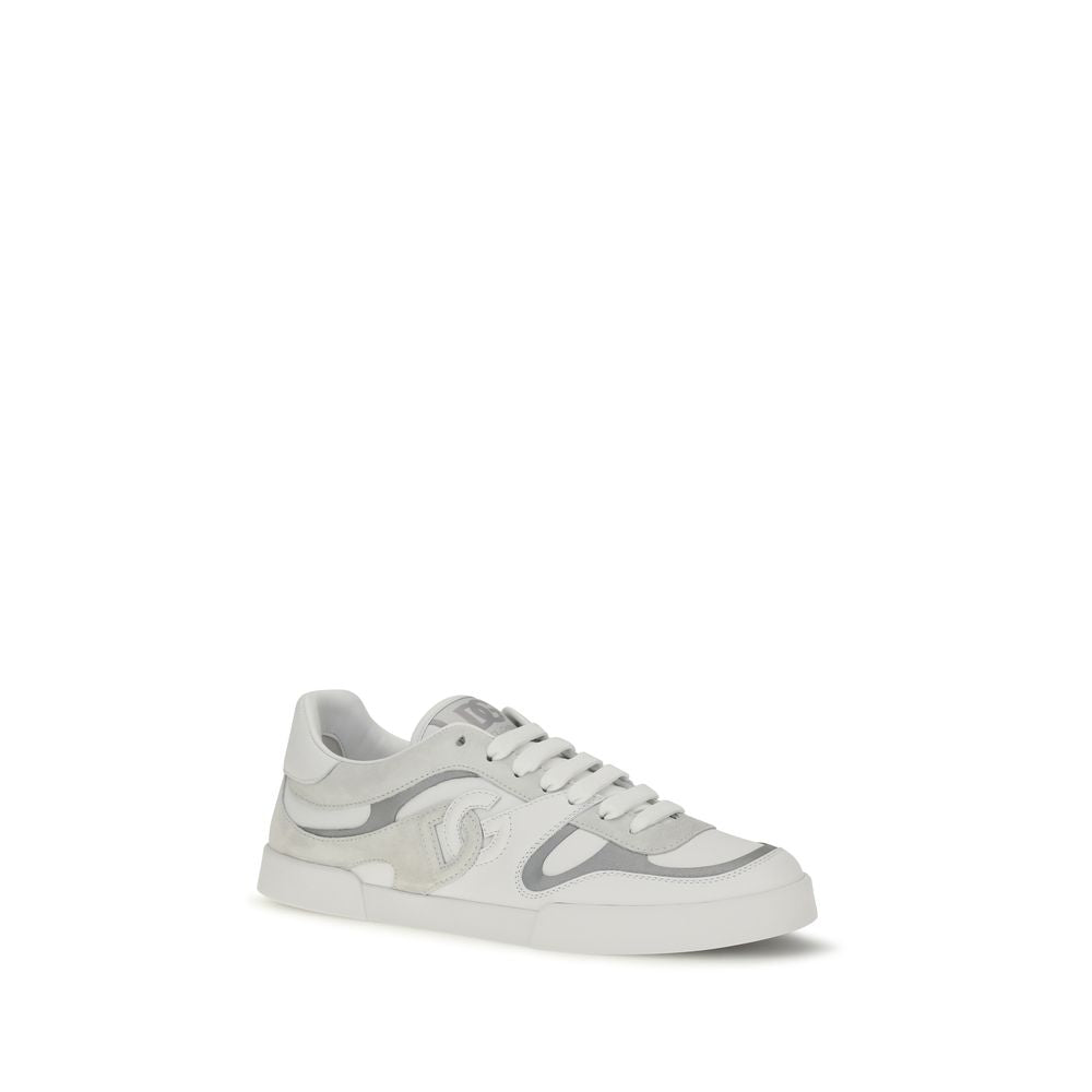 Dolce & Gabbana White Leather Portofino Low Top Sneakers