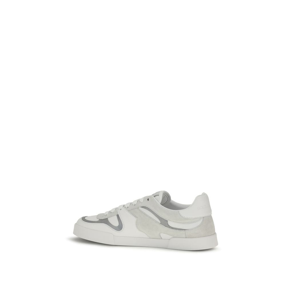 Dolce & Gabbana White Leather Portofino Low Top Sneakers
