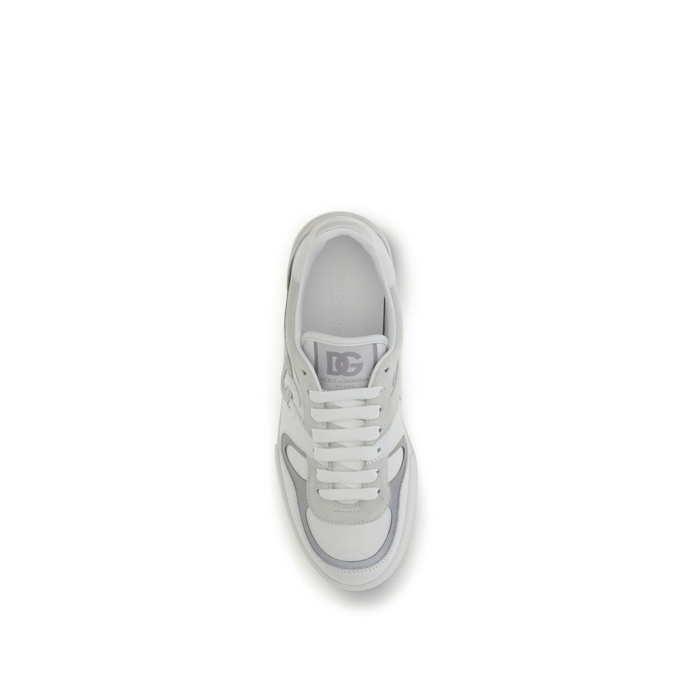 Dolce & Gabbana White Leather Portofino Low Top Sneakers