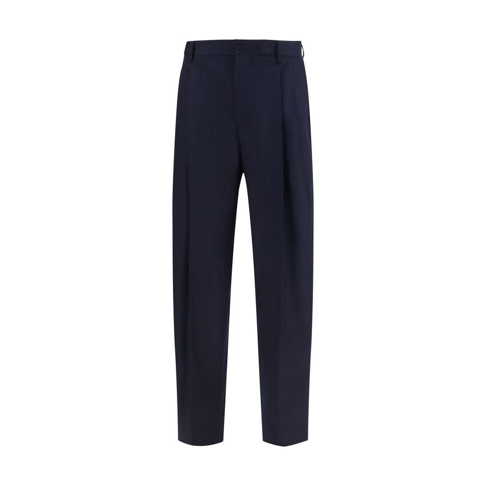 Dolce & Gabbana Blue Merino Wool Dress Pants