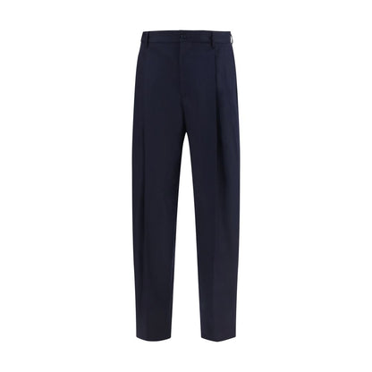 Dolce & Gabbana Blue Merino Wool Dress Pants