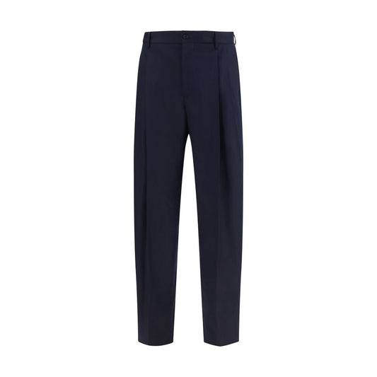 Dolce & Gabbana Blue Merino Wool Dress Pants