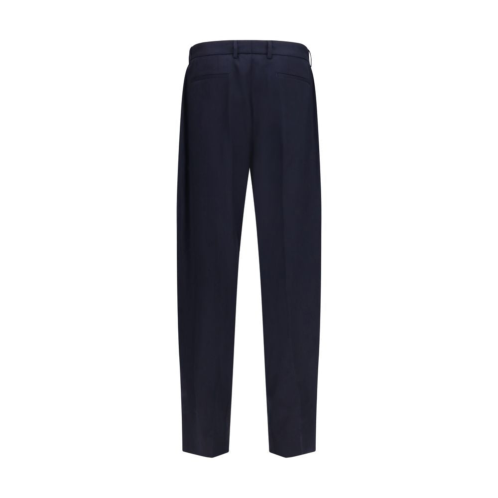 Dolce & Gabbana Blue Merino Wool Dress Pants