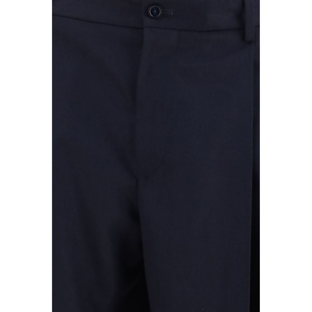 Dolce & Gabbana Blue Merino Wool Dress Pants