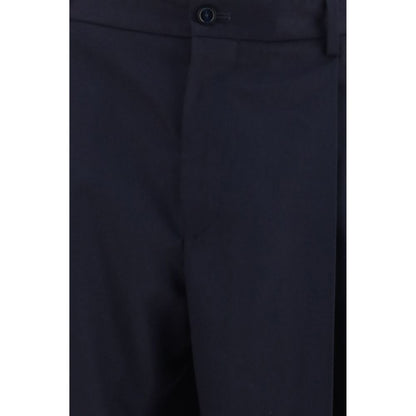 Dolce & Gabbana Blue Merino Wool Dress Pants