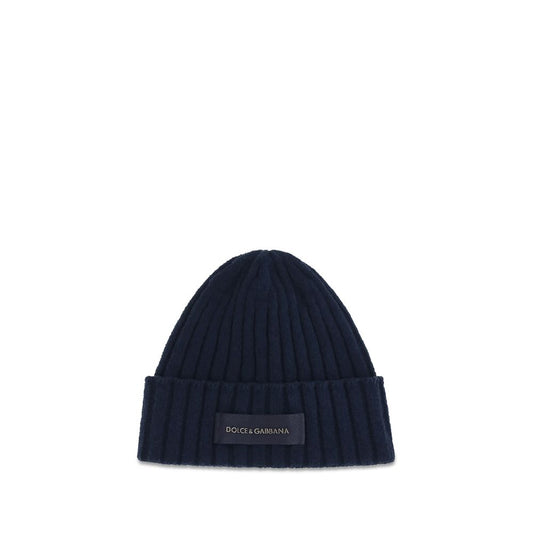 Dolce & Gabbana Blue Wool Beanie Hat