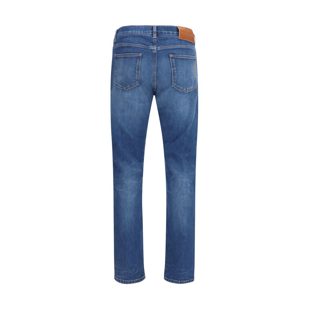 Dolce & Gabbana Blue Cotton Slim Fit Stretch Jeans