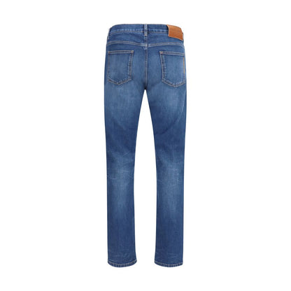 Dolce & Gabbana Blue Cotton Slim Fit Stretch Jeans