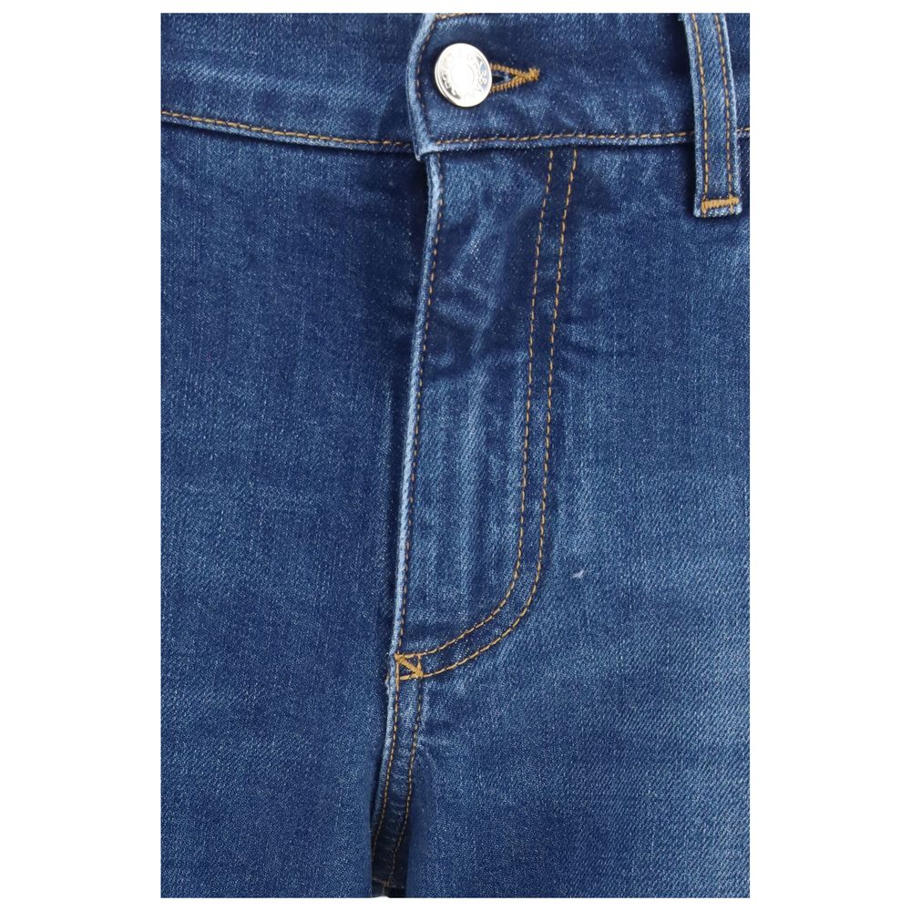 Dolce & Gabbana Blue Cotton Slim Fit Stretch Jeans