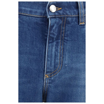 Dolce & Gabbana Blue Cotton Slim Fit Stretch Jeans