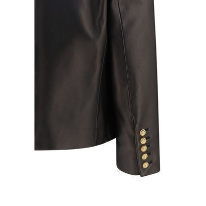 Balmain Black Lamb Ovis Aries Aries Leather Jacket IT38 | S