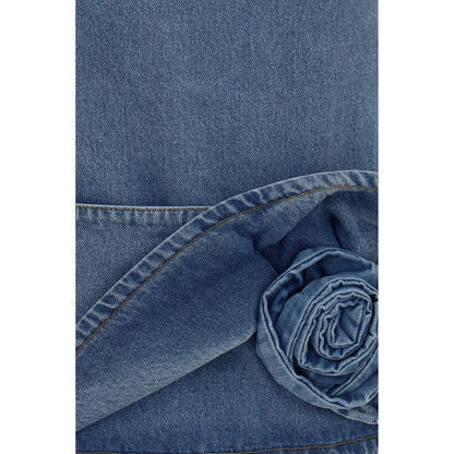 Magda Butrym Blue Halterneck Denim Mini Dress