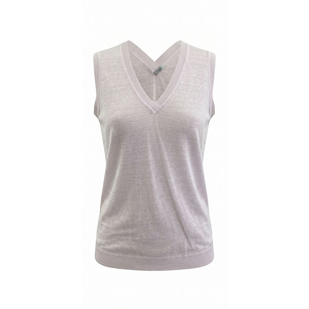 Malo Pink Linen Women Tank Top IT42|M IT46|XL