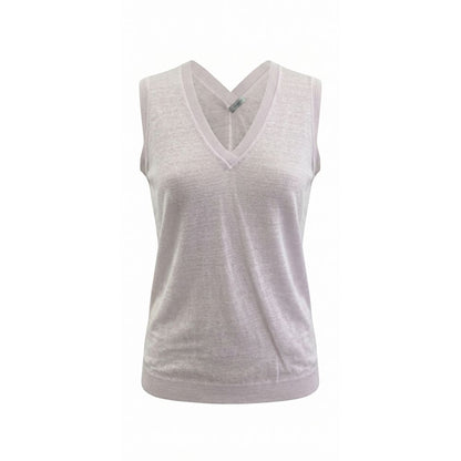 Malo Pink Linen Women Tank Top IT42|M IT46|XL