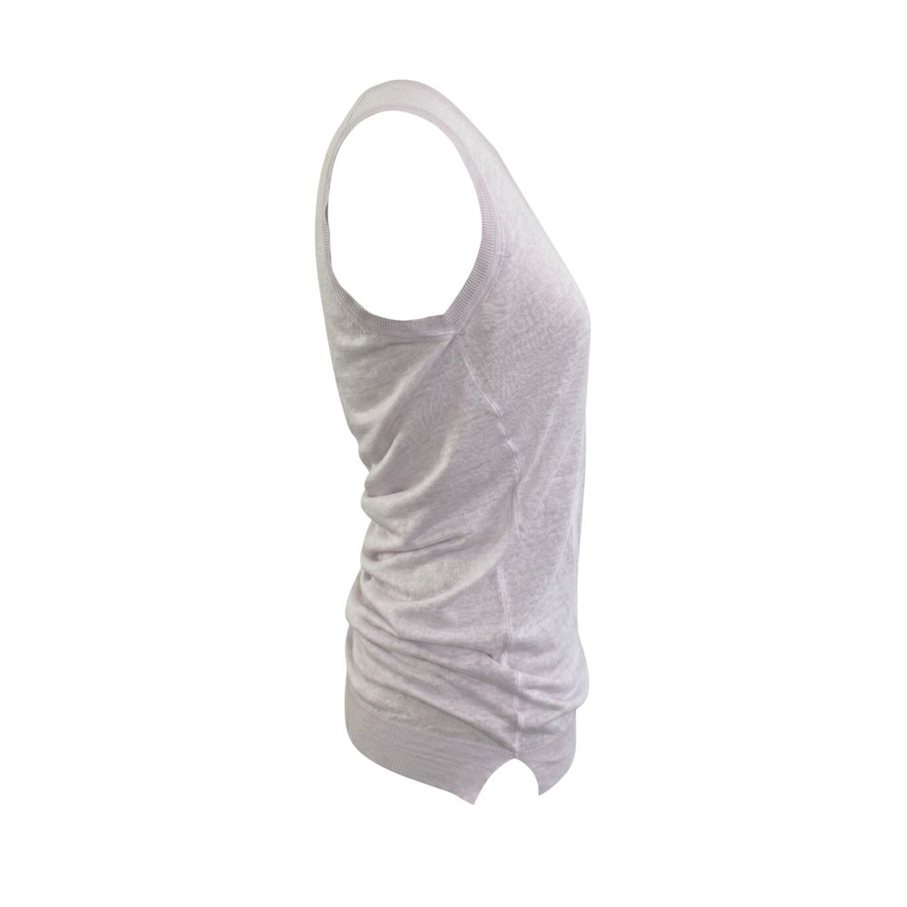 Malo Pink Linen Women Tank Top IT42|M IT46|XL