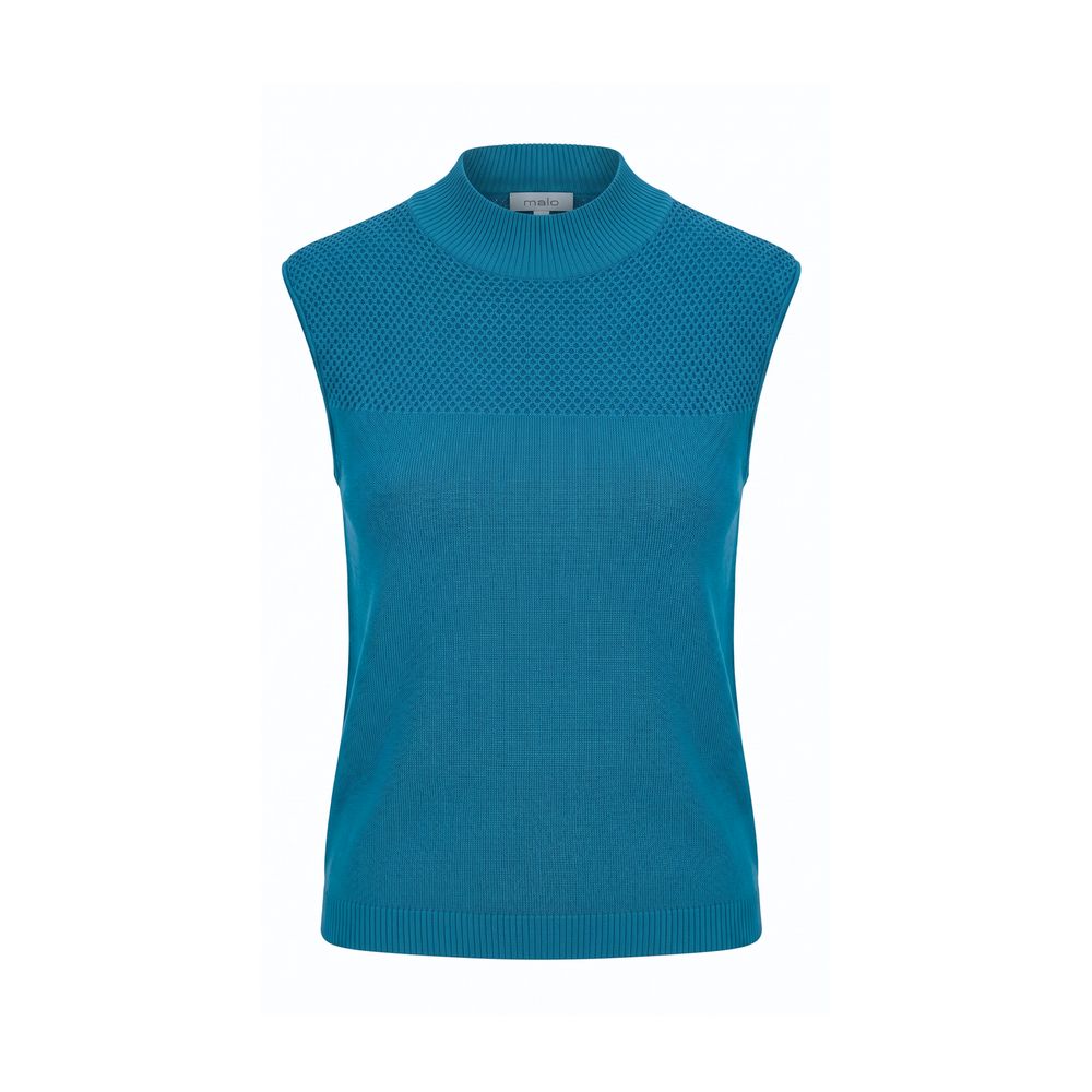 Malo Blue Silk Sleeveless Knit Top IT40|S IT42|M IT44|L IT46|XL