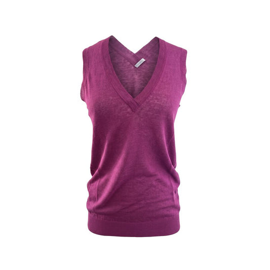 Malo Purple Linen Women Tank Top IT42|M