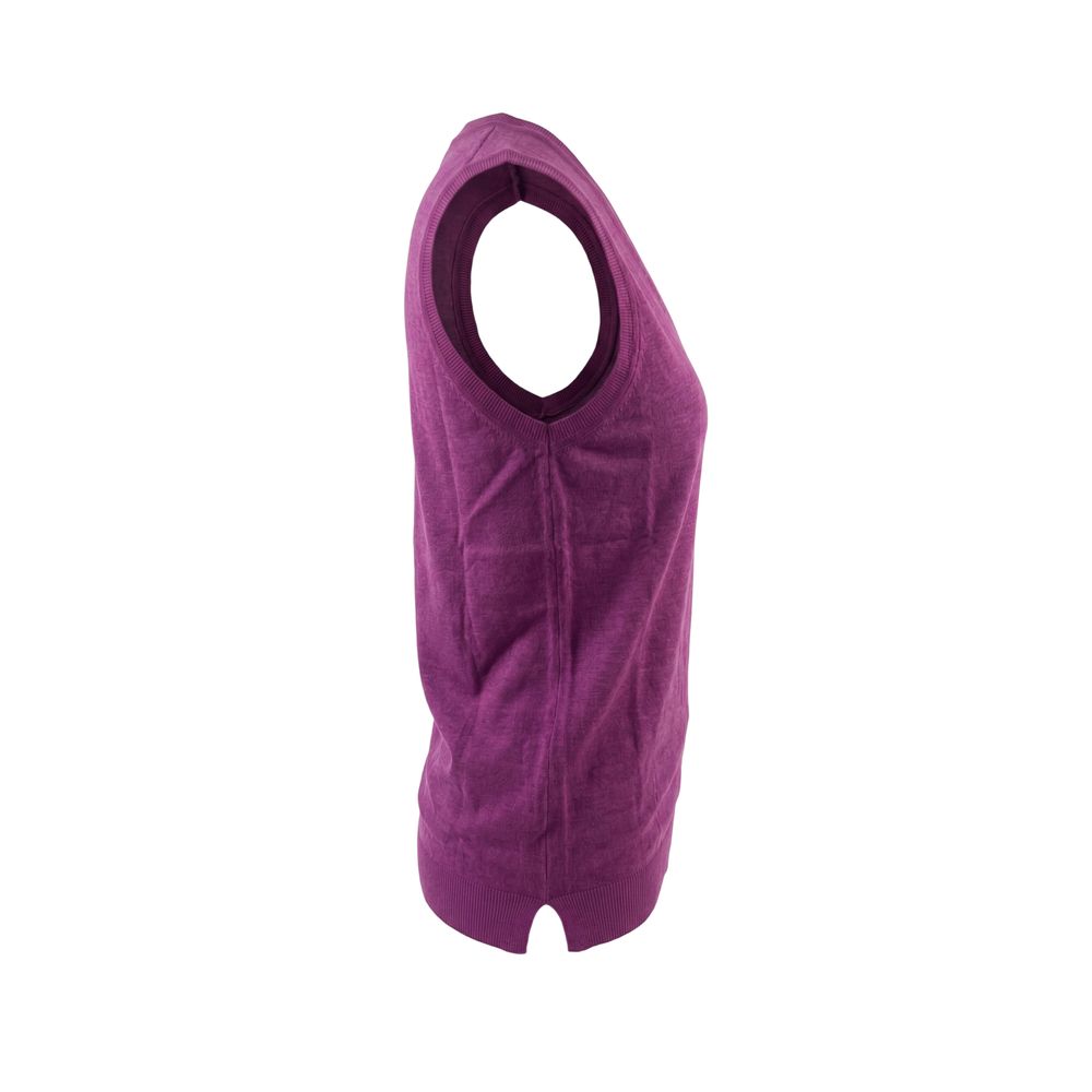 Malo Purple Linen Women Tank Top IT42|M