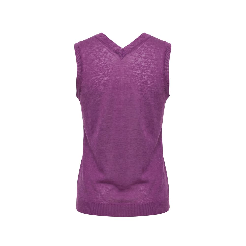 Malo Purple Linen Women Tank Top IT42|M