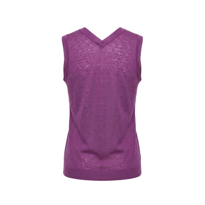 Malo Purple Linen Women Tank Top IT42|M