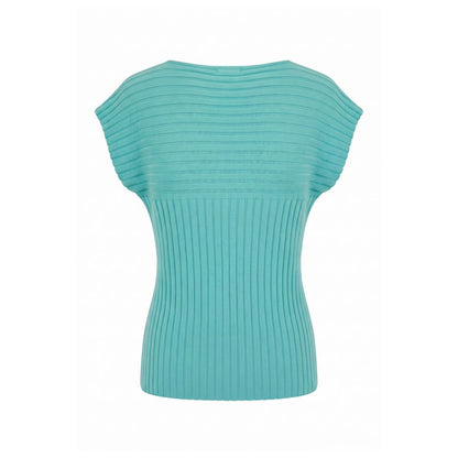 Malo Light Blue Cotton Sleeveless Knit Top M
