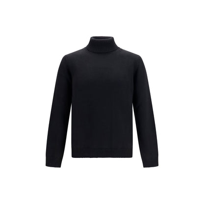 Roberto Collina Black Wool Oves Aries Turtleneck Sweater IT48 | M, IT50 | L, IT52 | XL, IT54 | XXL