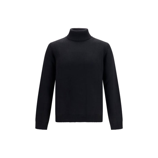 Roberto Collina Black Wool Oves Aries Turtleneck Sweater IT48 | M, IT50 | L, IT52 | XL, IT54 | XXL