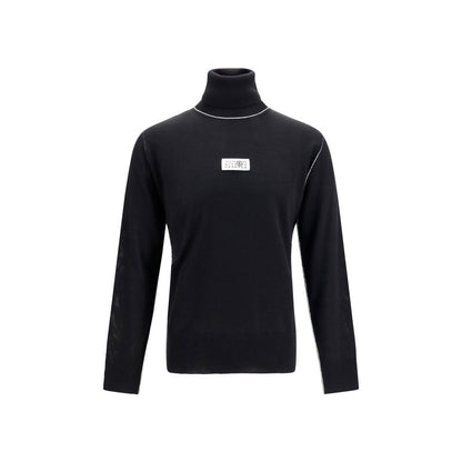 MM6 Black Wool Oves Aries Turtleneck Sweater