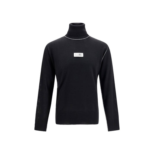 MM6 Black Wool Oves Aries Turtleneck Sweater