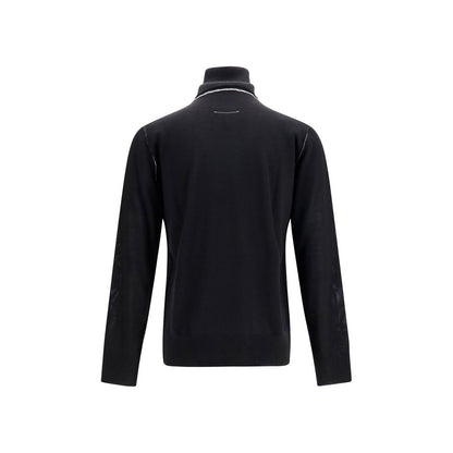 MM6 Black Wool Oves Aries Turtleneck Sweater