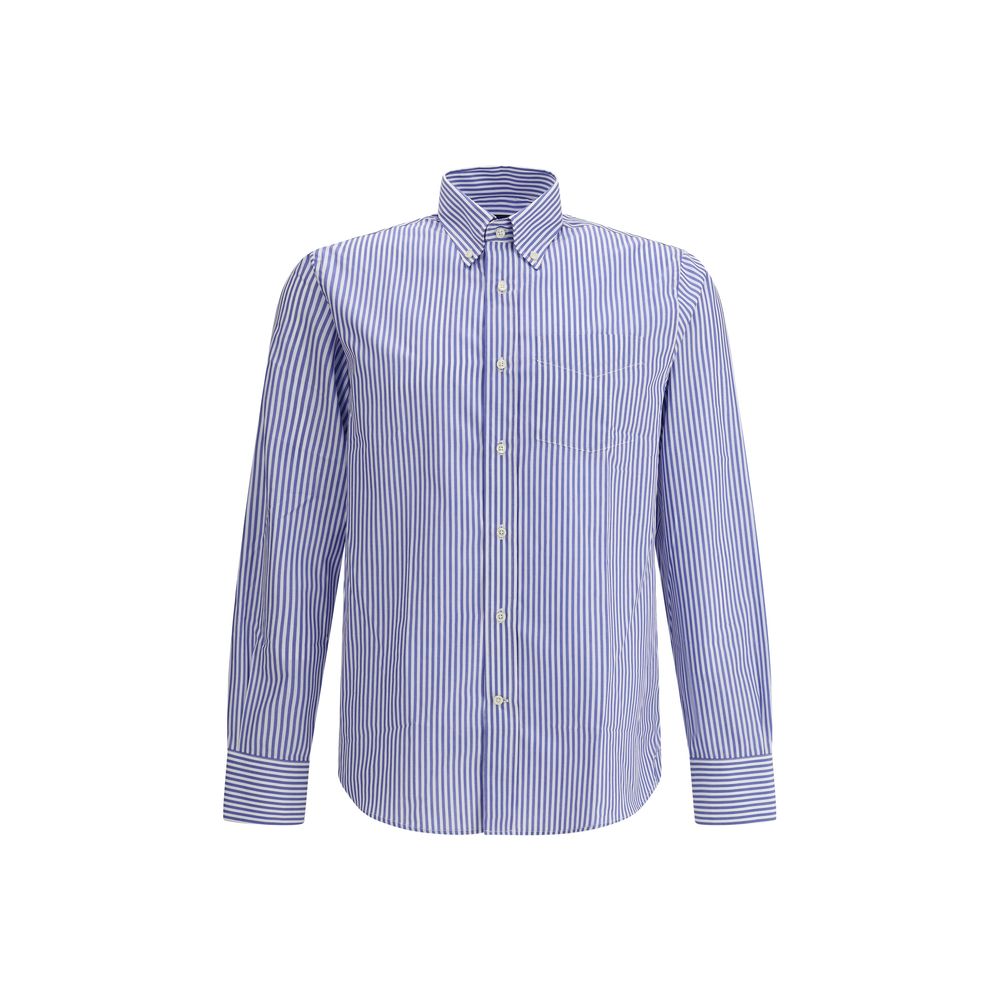 Deperlu Blue Cotton Pattern Shirt - Men’s M