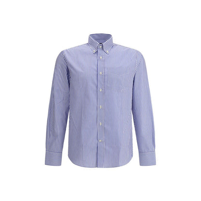 Deperlu Blue Cotton Pattern Shirt - Men’s M