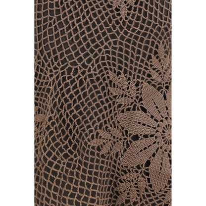 Magda Butrym Brown Crochet Lace High-Neck Top