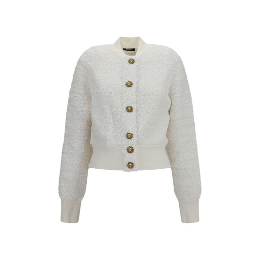 Balmain White Viscose Bomber Jacket IT36 | XS