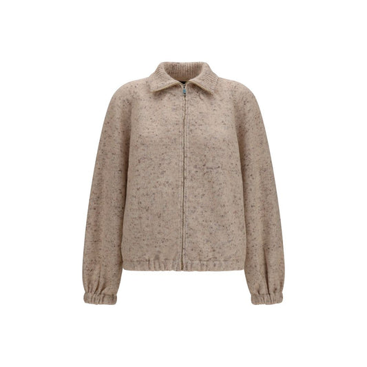 Fabiana Filippi Beige Wool Oves Aries Bomber Jacket
