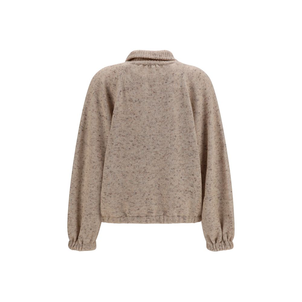 Fabiana Filippi Beige Wool Oves Aries Bomber Jacket