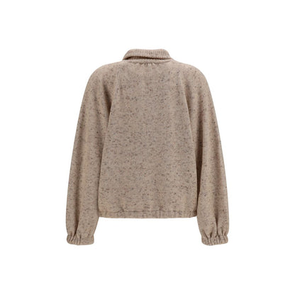 Fabiana Filippi Beige Wool Oves Aries Bomber Jacket