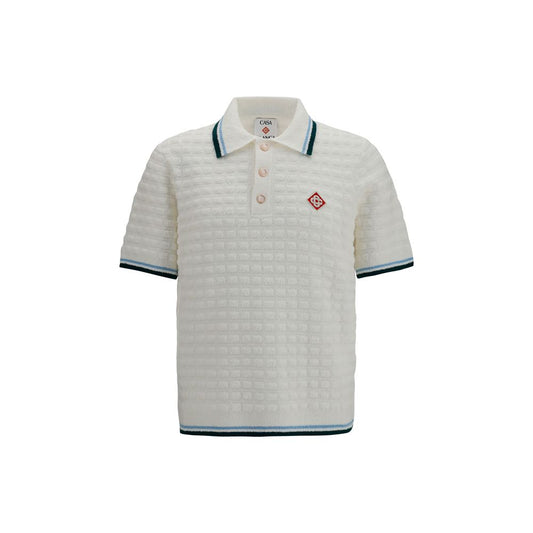 Casablanca White Cotton Polo Shirt M