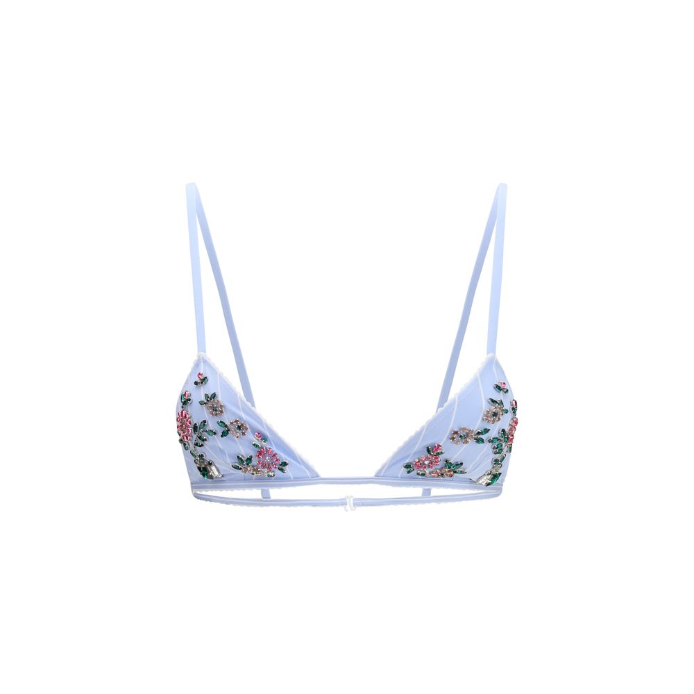Dolce & Gabbana Blue Striped Poplin Bra