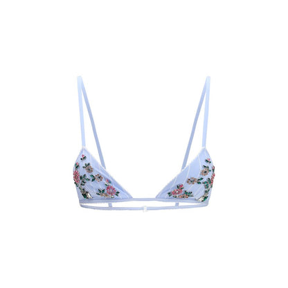 Dolce & Gabbana Blue Striped Poplin Bra
