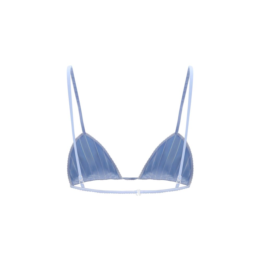 Dolce & Gabbana Blue Striped Poplin Bra